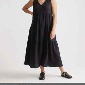 Quince Organic Cotton Gauze Tiered Maxi Dress XS (Tailored For Petite)